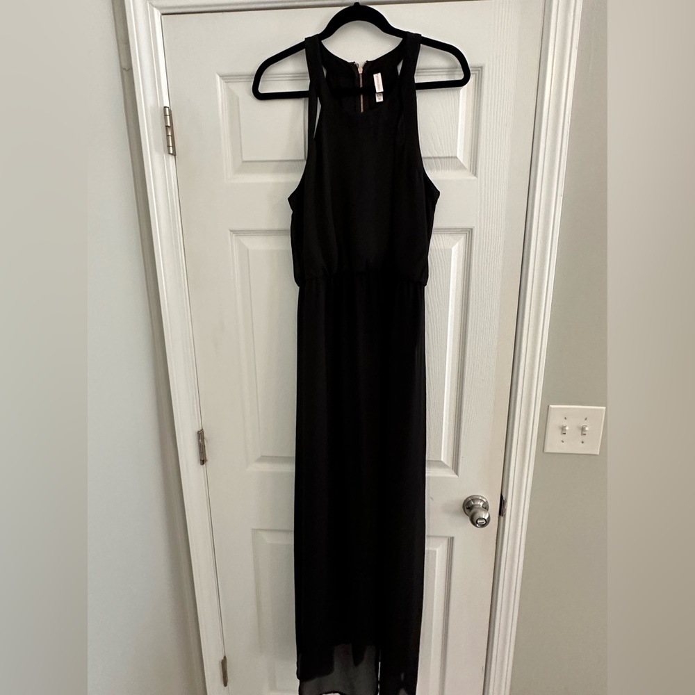 Long black halter dress